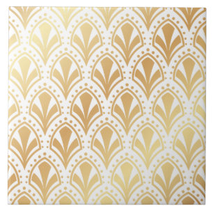 Azulejo Motivo de Abanico Art Déco de Lujo