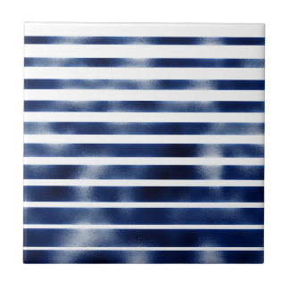 Azulejo Motivo de franja azul marina Relieve metalizado me