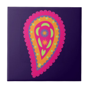 Azulejo Motivo Floral Boho Rosa