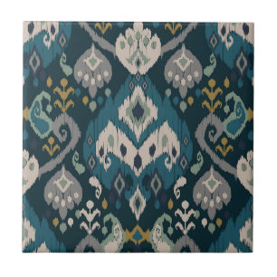 Azulejo Motivos africano boho estampado floral Ikat