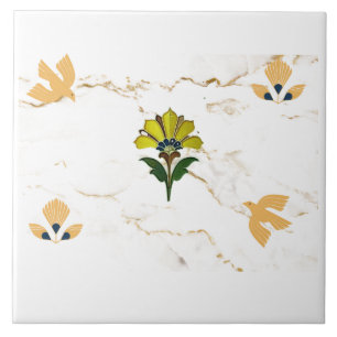 Azulejo Motivos Art Deco sobre mármol falso