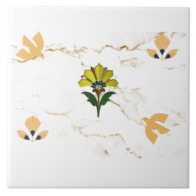 Azulejo Motivos Art Deco sobre mármol falso (Frente)