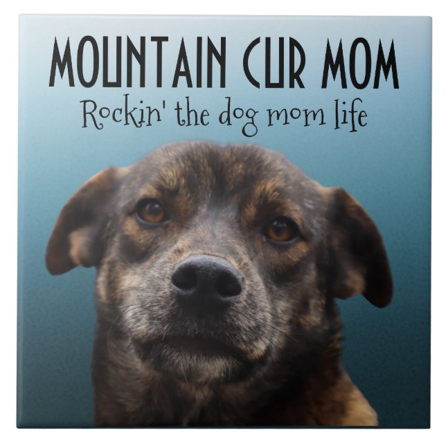 Azulejo Mountain Cur Mom Ceramic Tile (Frente)