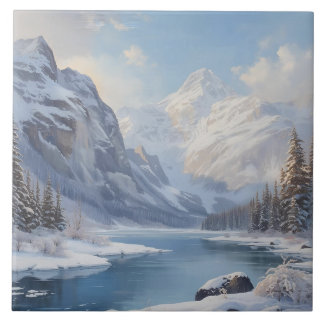 Azulejo Mountain Winter River Nature Landscape
