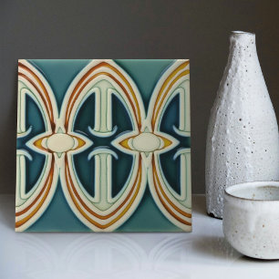 Azulejo Movimiento de Artes y Oficios de Simetría Abstract