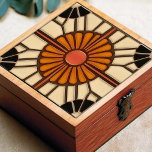 Azulejo Movimiento de artesanía de artes simétricas de gir<br><div class="desc">Esta exquisita cerámica moderna de mediados de siglo es un homenaje encantador al movimiento artístico y artesanal. Diseñado de manera experimental en nuestro taller de Barcelona, presenta formas simétricas abstractas e imita el atractivo cautivador de los modernos mosaicos de imitación de imitación de mediados de siglo. Los diseños simétricos reflejan...</div>