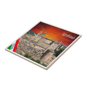 Azulejo MRC003 URBINO, Sunset, Marche, Italia,