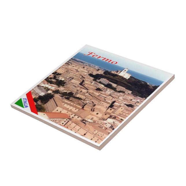 Azulejo MRC022 FERMO Aerial View, Marche, Italia, (Lado)