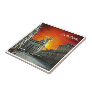 Azulejo MRC024 ASCOLI PICENO, Sunset, Italia,