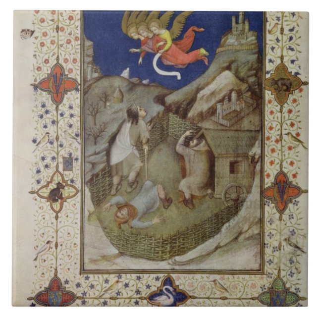 Azulejo Ms 11060-11061 horas de Notre Dame: Tercerola, (Frente)