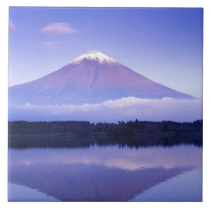 Azulejo Mt. Fuji con Nube Lenticular, Lago Motosu,