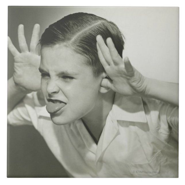 Azulejo Muchacho que hace la cara (Frente)