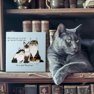 Azulejo Muchas Patitas Humor de Señora Gata Menopausia Div