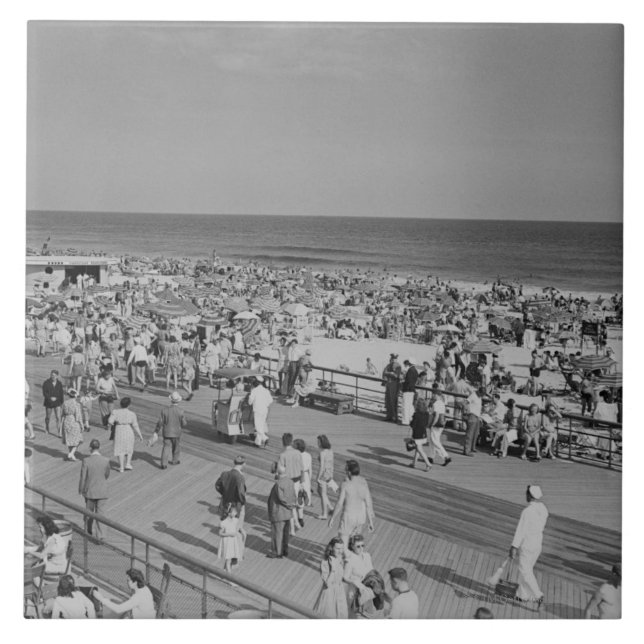 Azulejo Muchedumbre en la playa (Frente)