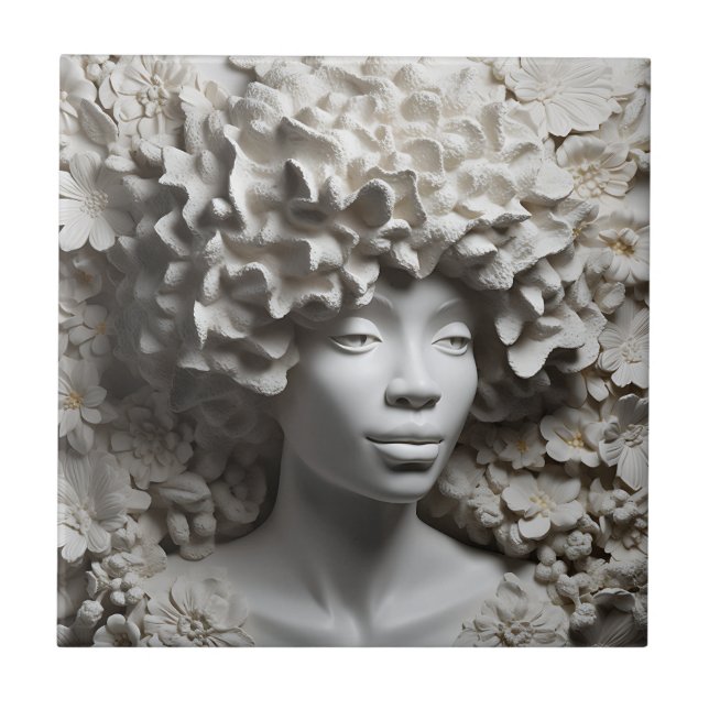 Azulejo Mujer afroamericana Reina negra Melanin Poppin (Frente)