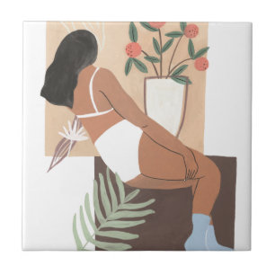 Azulejo Mujer ardiente