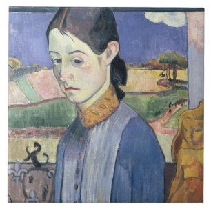 Azulejo Mujer bretona joven, 1889 (aceite en lona)