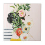 Azulejo Mujer con flores<br><div class="desc">Crece tu propio camino por Victoria Borges. | 138523GG</div>