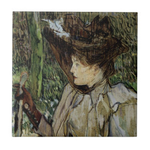 Azulejo Mujer con guantes de Toulouse-Lautrec