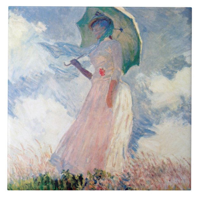 Azulejo Mujer con Parasol, Claude Monet (Frente)