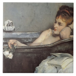 Azulejo Mujer elegante en el baño (por Alfred Stevens)