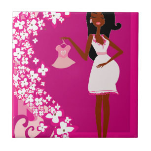 Azulejo mujer embarazada negra