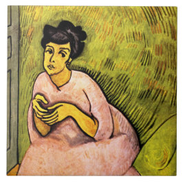 Azulejo Mujer en arte rosa (mujer elegante) (retrato femen