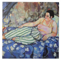 Mujer en la habitación azul (por Suzanne Valadon)