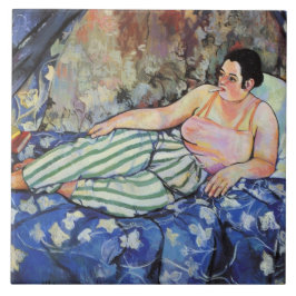 Azulejo Mujer en la habitación azul (por Suzanne Valadon)