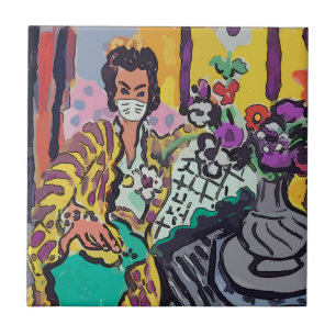 Azulejo mujer en Máscara, arte