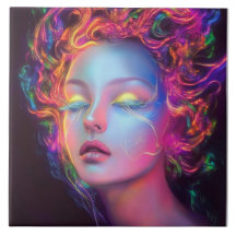 Mujer extranjera con pelo cósmico