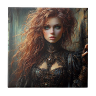 Azulejo Mujer gótica steampunk