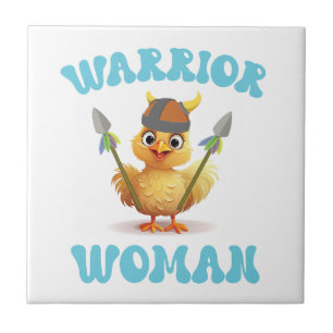 Azulejo Mujer guerrera linda viking pollo