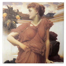 Azulejo Mujer hermosa en la fuente