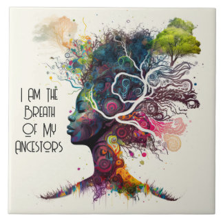 Azulejo Mujer inspirada Ancestores Cerámica Tile