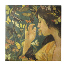 Mujer Japonesa Elegante Con Hermosas Mariposas