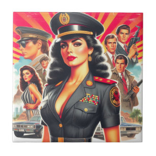 Azulejo Mujer militar retro