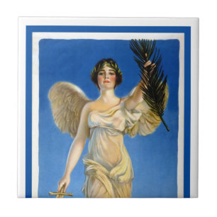 Azulejo Mujer Patriótica Vintage Ángel, Compra Bonos de Gu