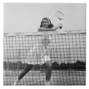 Azulejo Mujer que juega a tenis