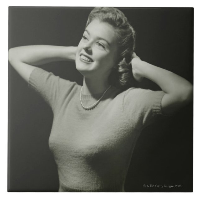 Azulejo Mujer que se relaja (Frente)