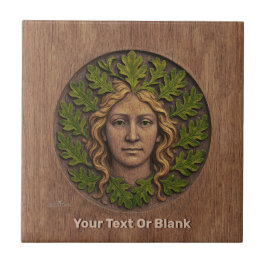 Azulejo Mujer Verde - Madera