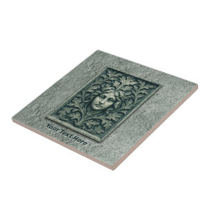 Azulejo Mujer verde - Piedra