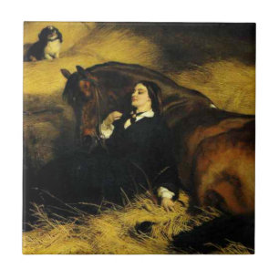 Azulejo Mujer y caballo