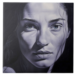 Azulejo Mujeres "Brianna Blue" En El Carbón