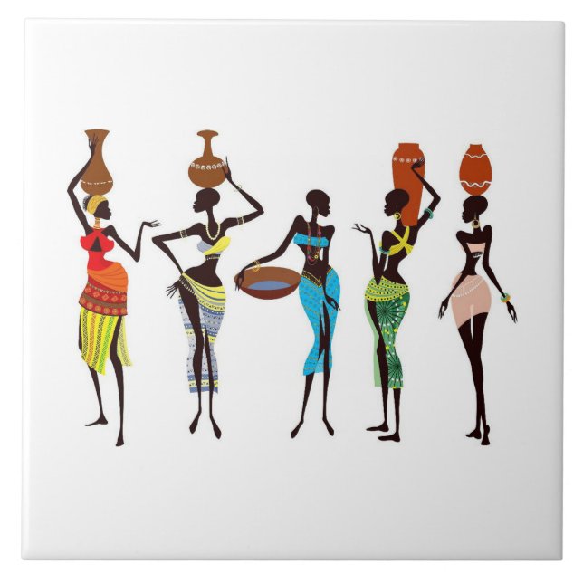 Azulejo mujeres tribales africanas (Frente)