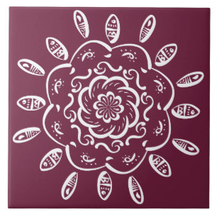 Azulejo Mulberry Mandala
