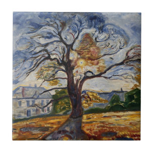 Azulejo Munch El Árbol de Roble Arte de la Naturaleza Expr