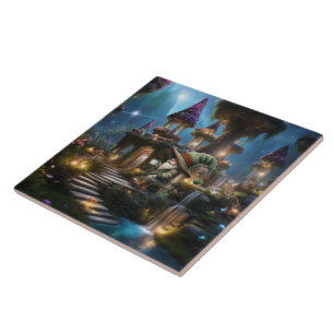 Azulejo Mundo de Gnomos de Fantasía