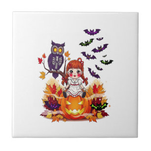 Azulejo Muñeca búho lindo de Halloween