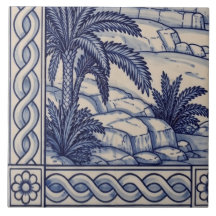 Azulejo Mural de Egipto Baldosa 5 de 6 Abajo Izqui
